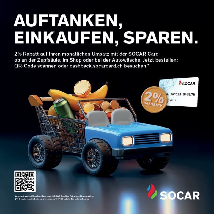 Auftanken, Einkaufen, Sparen